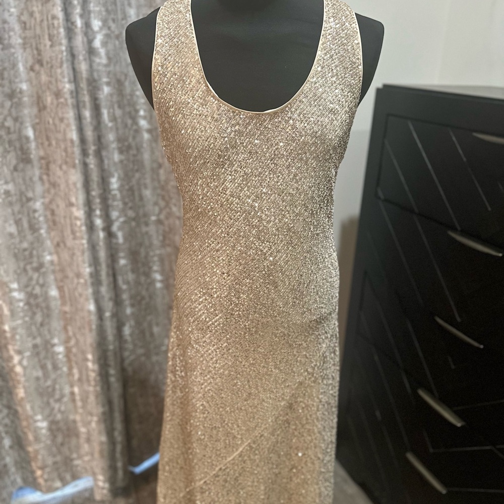 Banana Republic Gold Sequin Cocktail Dress